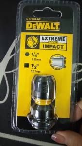 DeWalt | DEWALT DT7508-QZ Impact Wrench Adapter 1/4" Hex to 1/2" Square Drive Ratchet Spanner Set Tool Accessory Drive Converter