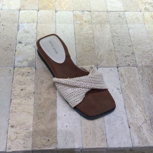Thick Sole Woven Retro Flip Flop Sandals 4cm