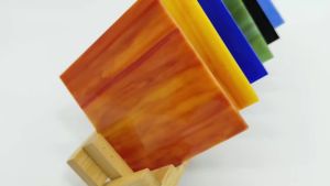 6pc 10X10CM Red Blue Brown Transparent Stained Glass Sheets DIY Mosaic Tile Glassstained Glass Supplies Crafts and Art Supplies