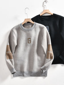 Mens Fleece Lined Thickened Knitted round Neck Sweater Soft Chenille ODM Company Single Fashionable Autumn Winter Wear