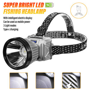 Super bright LED fishing headlamp Rechargeable headlampLong lasting With intelligenSuitable for adventureOutdoor Hiking