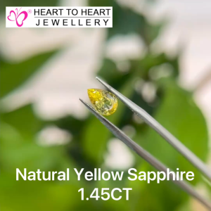 Natural Gemstone Yellow Sapphire 1.45CT Pear Mix cut Golden Yellow from Sri Lanka