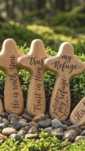 Personalized Olive Wood Holding Cross from Holy Land | Custom Engraved Prayer Comfort Cross | Religious Gift & Keepsake | Christian Catholic Gift | Baptism First Communion Confirmation Wedding & Birthday Gift | Prayer Gift for Family & Loved One
