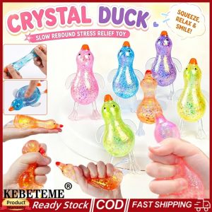 KEBETEME Maltose Colorful Aurora Duck Squeeze Toy Soft Slow Rebound Cute Animal Stress Relief Decompression Stretch Toy for Adults And Children
