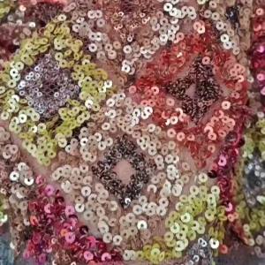 BeautifulColorful SequinsForm-Embroidery French Mesh Yarn Sequined African Nigeria Fabric LaceFor Evenign Dress Weddings