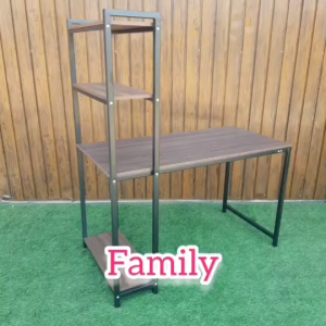 โต๊ะทำงาน โต๊ะคอม โต๊ะเรียน+ชั้นวางหนังสือ 60x120x145cm.(ผลิตในไทยใหญ่แข็งแรงมาก)โต๊ะคอมพร้อมชั้นวางหนังสือ โต๊ะ