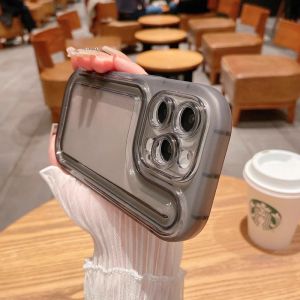 Thickened Airbag Shockproof Phone Case for Apple 16Promax 15Pro 14 Full Cover Lens 13 Transparent Anti-Fall for Men And Women 15Plus