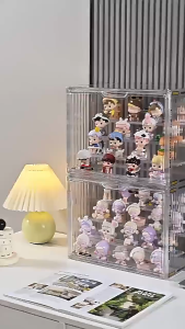 Acrylic Display Box Toy Organizer Stackable Transparent Dustproof Blind Box Popmart Figure Storage Rak Simpan Patung