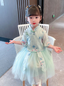 Princess Style Cheongsam Dress Childrens Outfit Baby Style Tang Suit Hanfu for Girls New Summer Collection 2025