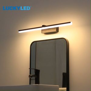 LUCKYLED Modern Wall Light Indoor Gold Black LED Wall Lamp Bedroom Living Room Bathroom Picture Light Lampu Dinding