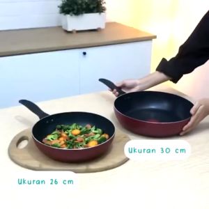 Tefal Light & Clean Deep Wokpan with Lid 32cm Non Stick | B22494 (Set Alat Memasak Kuali Periuk Alat Memasak Tidak Melekat Big Non Stick Pan Wok Pan Fry Pan Cookware Set Pots and Pans B2249496)