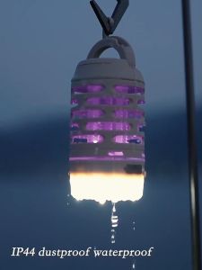 Naturehike Outdoor Camping Mosquito Killer Repellant Lamp Multifunction Rechargeable Lantern 20H Electrical Blue Light Insect Waterproof Camping Tent Light Portable