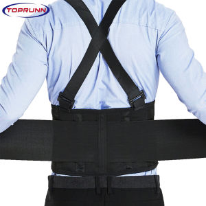 New Adjustable Waist Support BeltIndustrial Work Back BraceMedical Lumbar Fitness Weightlifting Back Belt with Shoulder Straps