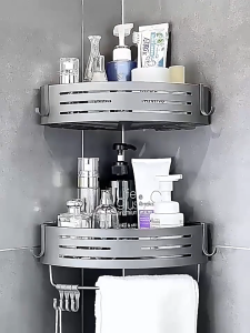 MEIDOO  bathroom and kitchen corner storage rack made of carbon steel waterproof and rustproof