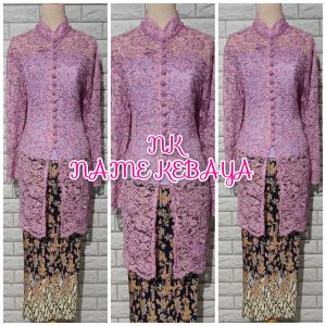 set kebaya pesta kebaya brukat lilac kebaya brukat ibu hajat kebaya ibu besan kebaya wisuda kebaya premium