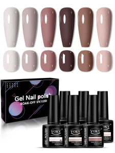 Bộ Sơn Móng Tay Gel 6 Màu Mùa Thu VOKY Bộ Dụng Cụ Làm Móng UV Tháo Rời Quà Tặng Chăm Sóc Móng Cho Nữ
