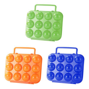【New Arrival】12 Grid Egg Keeper Storage Case Portable Outdoor Eggs Carrier Protection Box Plastic with Handle Shockproof for Camping Picnic