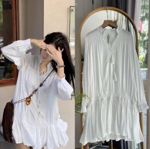 ECLAIRE 043 Dress Mini Longsleeves boho Pantai Bohemia Korea Kasual Casual Feminim Import llob