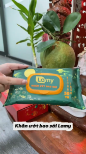 Thùng 05 x Gói 30 khăn ướt bao sái lau bàn thờ Lamy cao cấp Hương Trầm tự nhiên lau chùi đồ thờ cúng