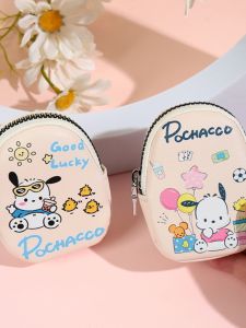 Cartoon Cute Pacha Key Case Change Mini Data Cable Coin Storage Large Capacity Zipper Schoolbag Pendant Bag