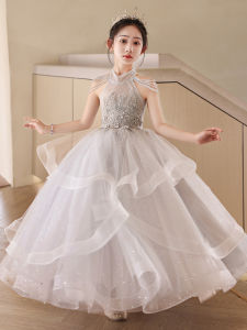 Elegant Princess Evening Gown for Girls Birthday Party Host Piano Performance Outfit Lightweight Luxury Childrens Dress