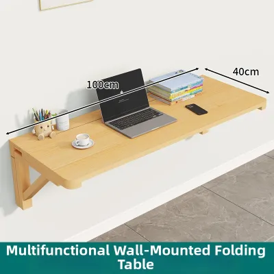 MEIKAIBIN | Foldable Solid Wood Wall Mounted Study Desk Shelves