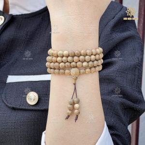 Vòng tay trầm hương chuỗi 108 hạt Sơn Mộc Hương đeo tay nam nữ phong thủy may mắn tài lộc