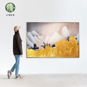 New Chinese Style Decorative Painting FL.ART Enamel Color Drawing Prosperous Wealth Entrance Living Room Background Wall Art