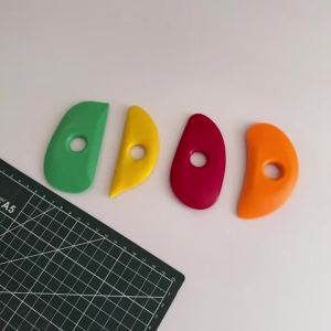 New Four-Color Soft Rubber Solid Color Set Ceramic Soft Rubber Scraper Four-Piece Tool Set Ceramic Carving and Shaping Tools DIY Clay Sculpting and Polishing Accessory Set