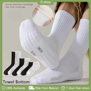 New Basketball Socks Men Sports Thickened Towel Bottom Non-slip Breathable Sweat Mens Football Long Sox Ankle Socks Black/White/Gray