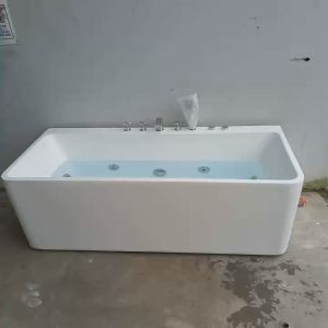 Bồn chữ nhật liền khối dài 1.7m ( Loại gắn sen vòi và sục massage )