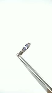 Natural Cincin Perak Permata Blue Tanzanite Zoisite Free Memo