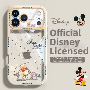 pinsai | Cartoon Winnie the Pooh Transparent Cream Colored Phone Case Crossbody Strap with Lanyard