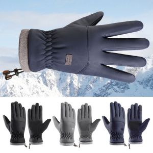 TRFQBJ Fashion Fleece Outdoor Sport Men Gloves Thick Plush Furry Warm Mitts Full Finger Mittens