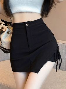 plus Size Womens Casual Pants High Waist Wide Leg Short Shorts Micro Fat Sister Irregular Design Korean Style Commute Simple