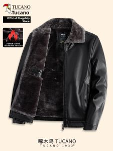 TUCANO | Thermal Thick Fur Collar Leather Jacket