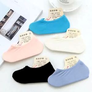 Kaos Kaki Flatshoes Anti Slip Pendek Kaos Kaki Balet Hidden Socks Motif Polos KaosKaki Tumit Wanita SH S24