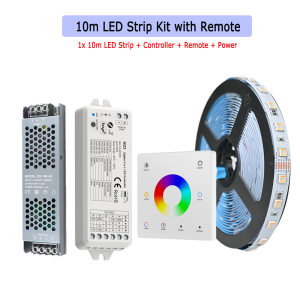 5M 10M 20M Tuya Zigbee 5in1 Chip RGB+CCT LED Strip 24V 5050 Dimmable Room Light Decor RF Touch Remote for Alexa Home Assistant