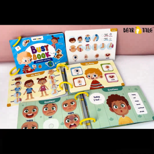 BEAR TALE Busy Book for Baby Toys Early Learning Numbers Alphabets and Hands-on Play Quiet Book Reusable Activity Book 26 Pages