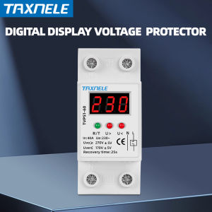 40A 63A 220V Self Recovery Automatic Reconnect Over & Under Voltage Protector Lightening Protection Relay LCD Voltmeter Monitor