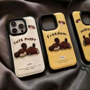 Embroidery lying down puppy suitable for Huawei mate70pro mobile phone case P80/P70nova14/13 h260705