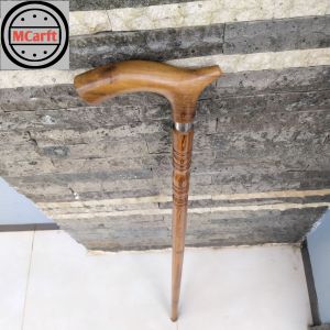 Tongkat jalan kayu kelor Jawa model cula profil premium C302