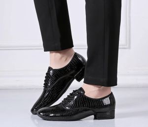 ใหม่เอี่ยมรองเท้าเต้นรำละตินผู้ชายห้องบอลรูมที่ทันสมัยแทงโก้รองเท้าเต้นรำครูสีดำรองเท้าเต้นซัลซ่า