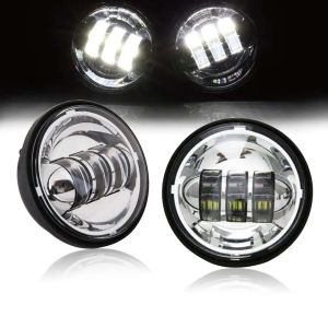 1pair 30W 4.5"inch Motorcycle LED Fog Light 4.5" Auxiliary Passing Lamps for Electra Glide Ultra Limited FLHTK 2010-2016