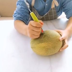Pisau Ukir Hias Buah Bulat 2 Sisi Stainless Steel FRUIT CARVE KNIFE MELON SEMANGKA SENDOK COCKTAIL