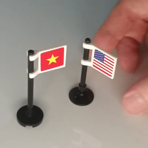 Lá cờ các nước dùng cho đồ chơi gạch lắp ráp - Bộ mô hình 5 chiếc bao gồm cây cờ và sticker - 48~53mm