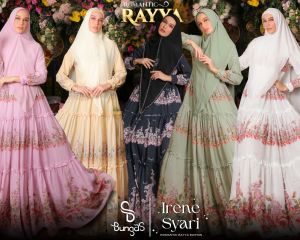 100% REALPIC Gamis IRENE Set Syari by Bungas - Gamis pesta UMROH Lebaran REALPIC 100%