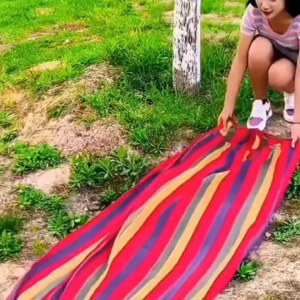 เปล แฮมม็อคกลางแจ้ง แฮมม็อคผ้าใบหนา แฮมม็อคสำหรับคนเดียวหรือสองคน แฮมม็อคแกว่งป้องกันการพลิกคว่ำ