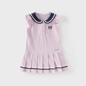 Váy Trẻ Em Thường Ngày DAVE＆BELLA Collaborative Kids Casual Polo Dress Váy Trẻ Em Mùa Hè 2025 Váy Chữ a Váy Cho Bé Gái