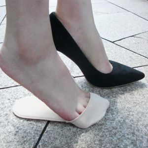 Pure Cotton Toe Half Socks Womens Summer Thin Flats Non Slip Invisible Ankle Socks High Heels Forefoot Pad Sole Half Slippers Socks